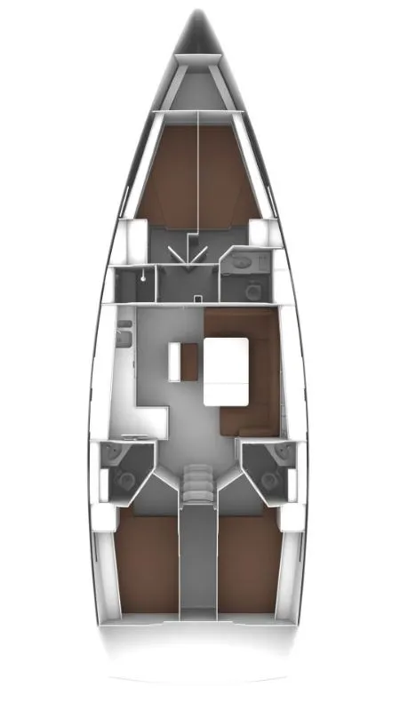Floor plan of Jameson, a Bavaria Cruiser 46 sailboat at Zadar, Croatia