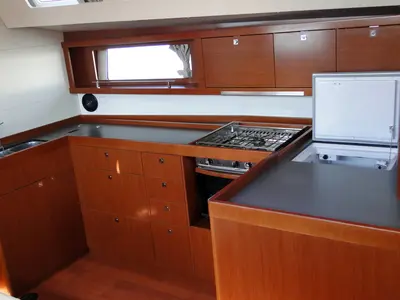 Galley of Orion XII, a Beneteau Oceanis 48 sailboat at Volos Municipality, Greece