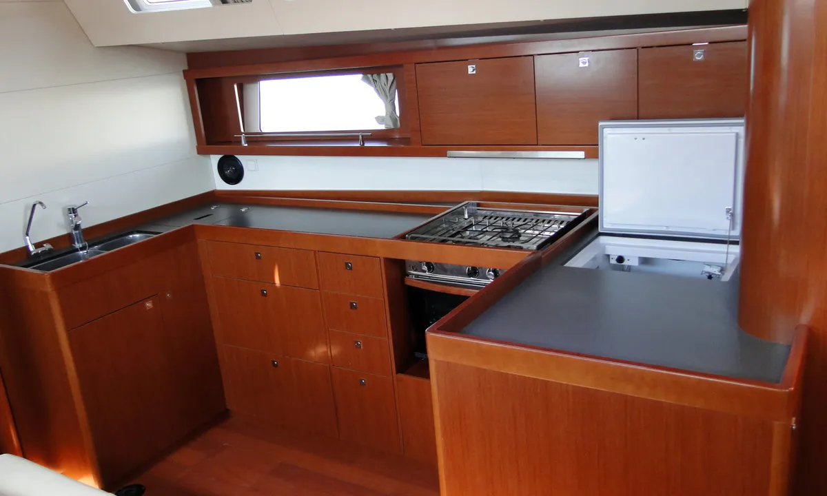 Galley of Orion XII, a Beneteau Oceanis 48 sailboat at Volos Municipality, Greece