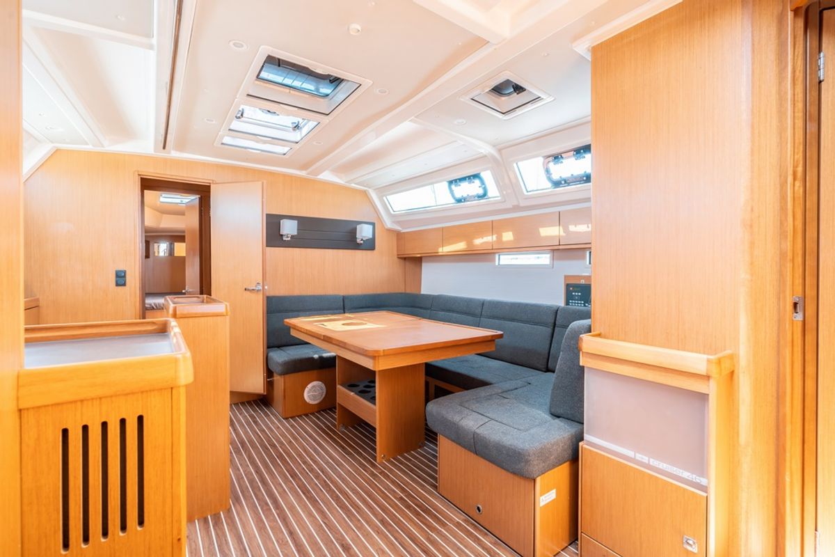 Salon of Fedra, a Bavaria Cruiser 46 sailboat at Municipal Unit of Rhodes, Greece