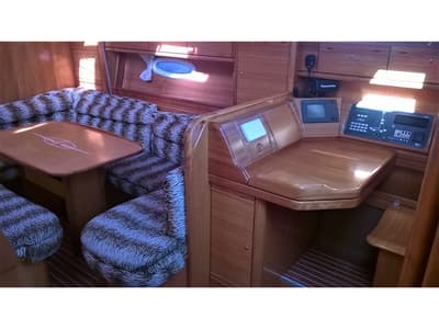 Salon of Magellan, a Bavaria 39 Cruiser sailboat at Preveza, Greece