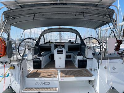Cockpit of Yakamozi, a Jeanneau Sun Odyssey 440 sailboat at Marmaris, Turkey