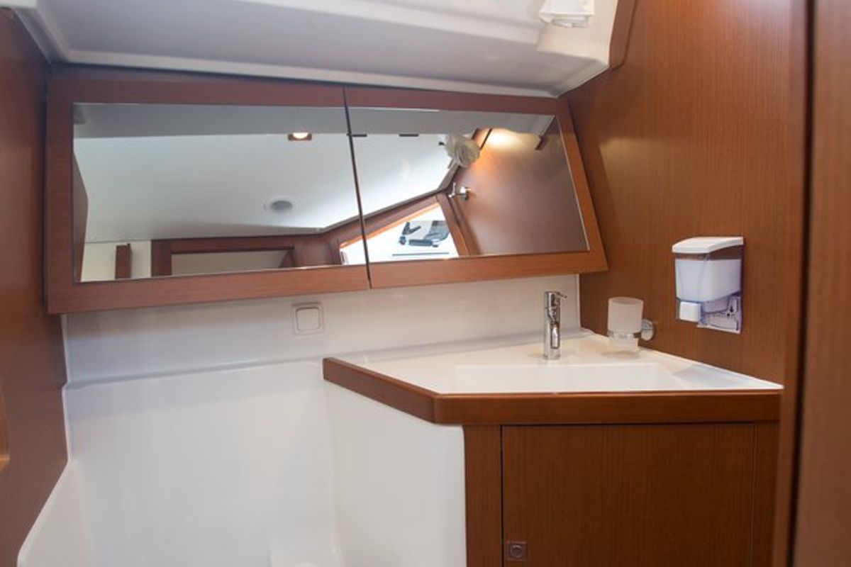 Head on Dianora, a Beneteau Oceanis 45 sailboat at Fethiye, Turkey