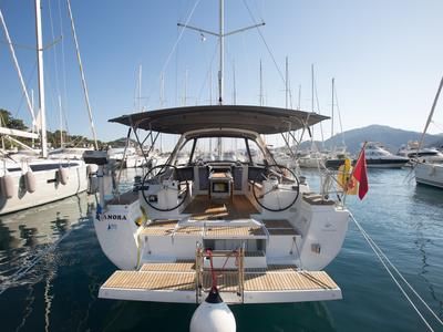 Exterior view of Dianora, a Beneteau Oceanis 45 sailboat at Fethiye, Turkey