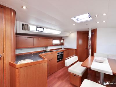Galley of Gaia, a Beneteau Oceanis 45 sailboat at Cannigione, Italy