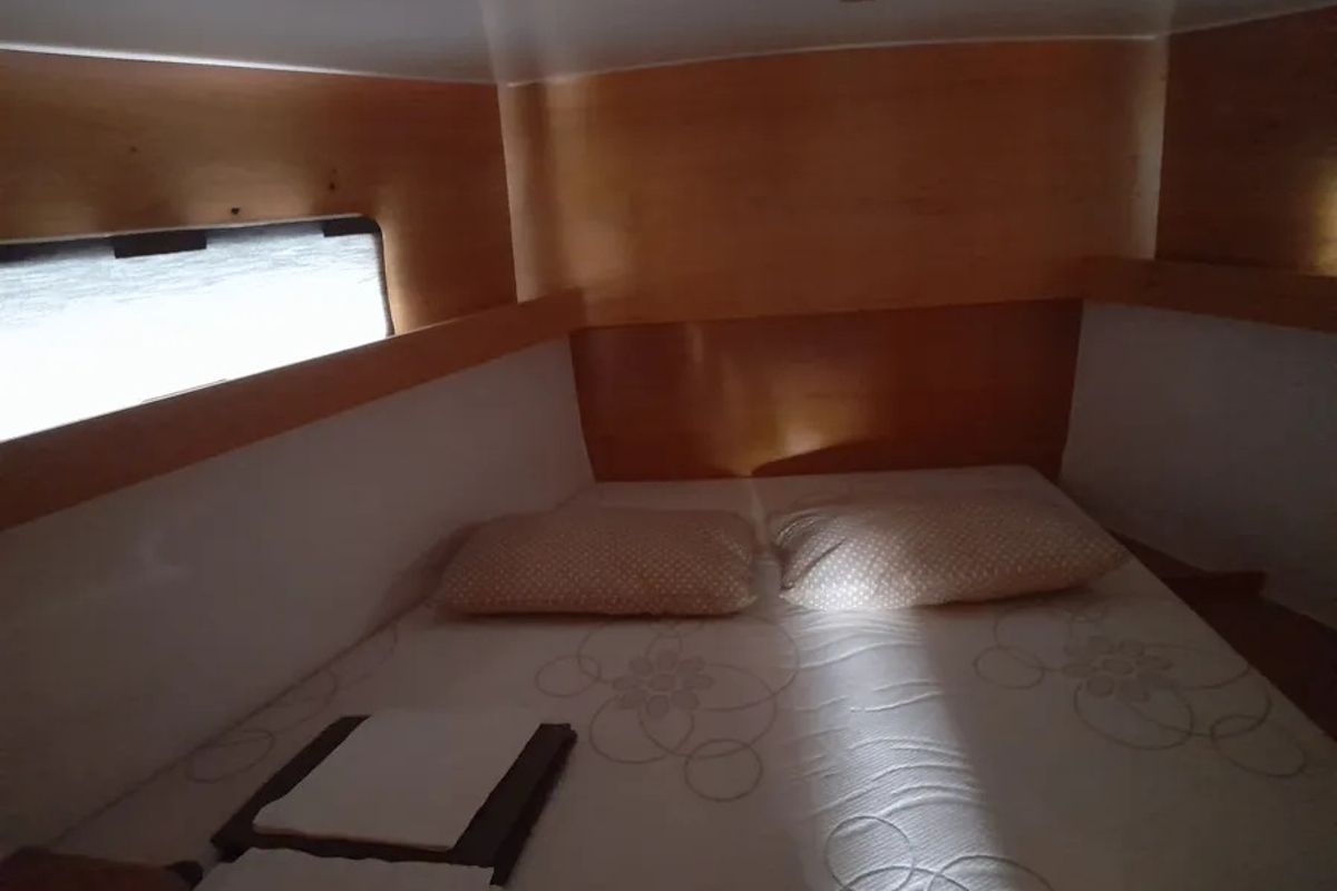 Cabin on Elena, a Elan Impression 43 sailboat at Athens, Greece