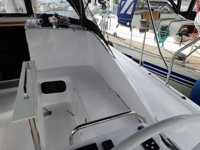 Cockpit of Elena, a Elan Impression 43 sailboat at Athens, Greece