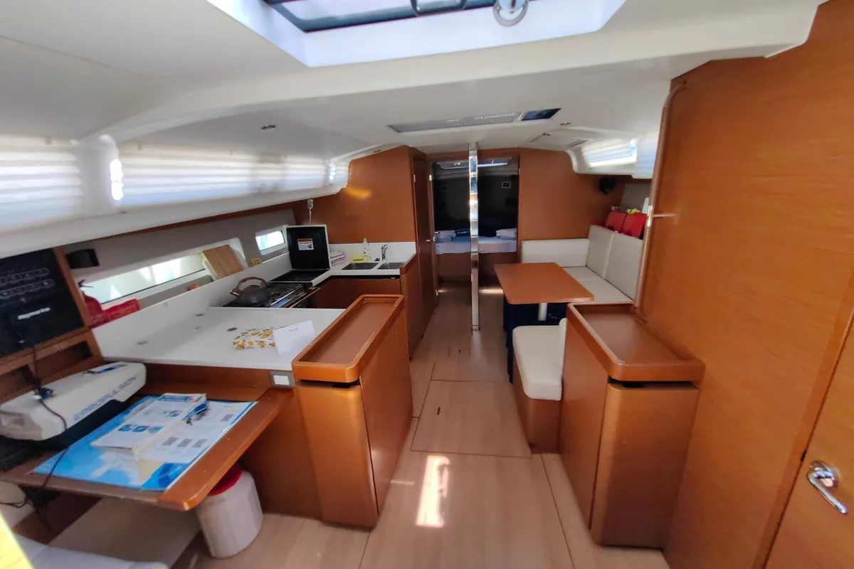 Salon of Milky Way, a Jeanneau Sun Odyssey 440 sailboat at Grad Pula, Croatia