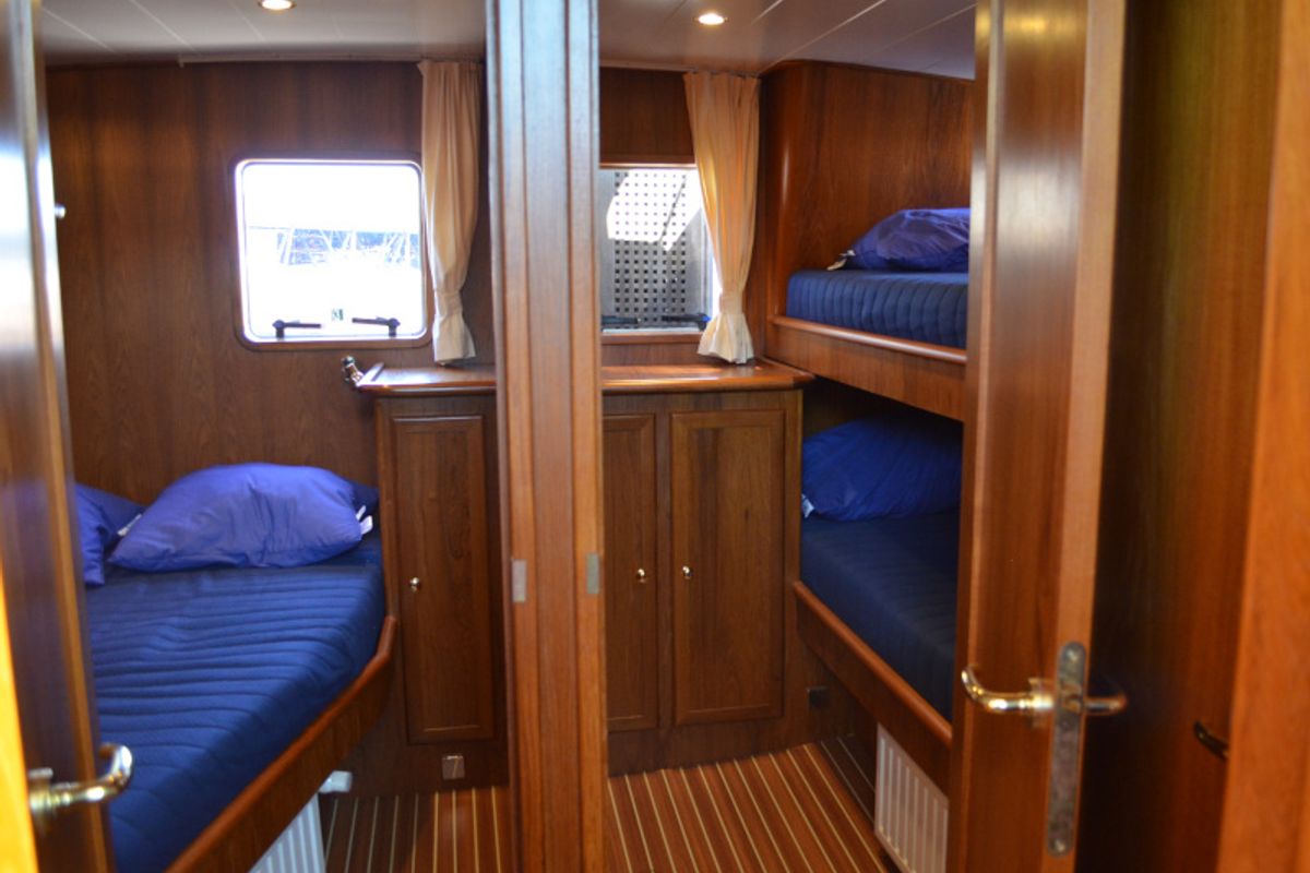 Cabin on Drait 88, a De Drait Advantage 38 motorboat at Drachten, Netherlands