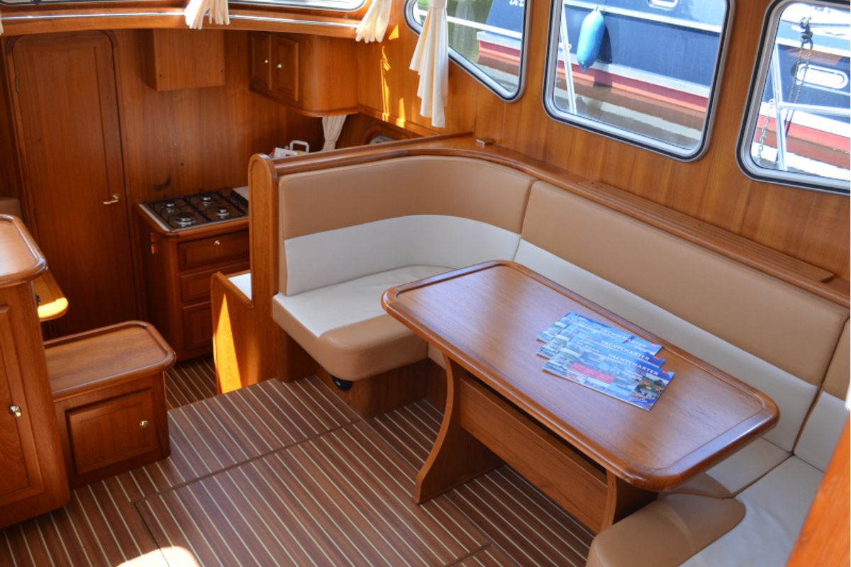 Salon of Drait 88, a De Drait Advantage 38 motorboat at Drachten, Netherlands