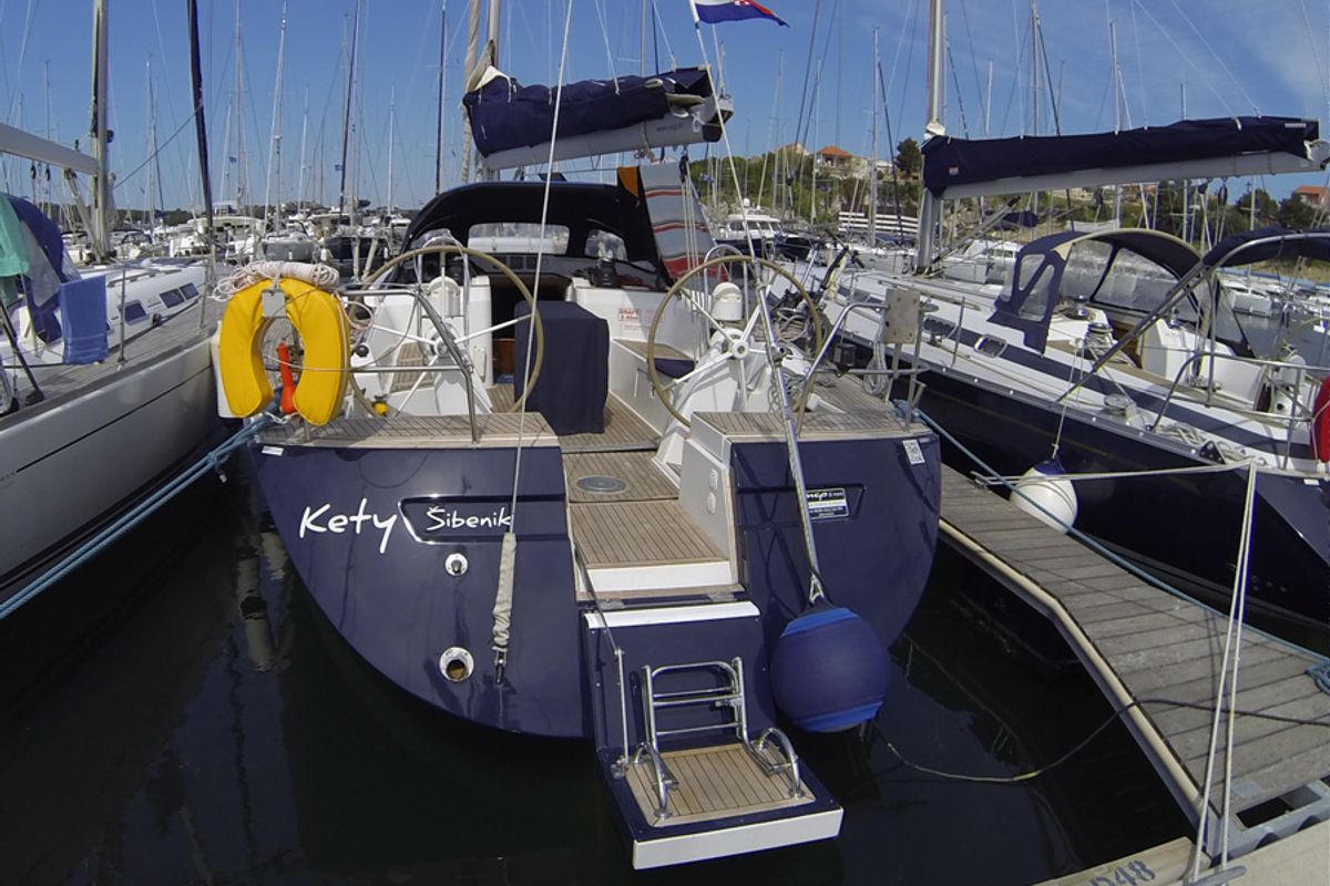 Exterior view of Kety, a Cantiere Del Pardo (Grand Soleil) Grand Soleil 50 sailboat at Grad Šibenik, Croatia
