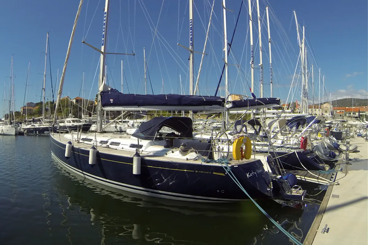 Exterior view of Kety, a Cantiere Del Pardo (Grand Soleil) Grand Soleil 50 sailboat at Grad Šibenik, Croatia