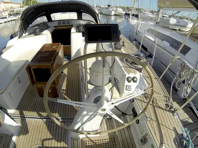 Cockpit of Kety, a Cantiere Del Pardo (Grand Soleil) Grand Soleil 50 sailboat at Grad Šibenik, Croatia