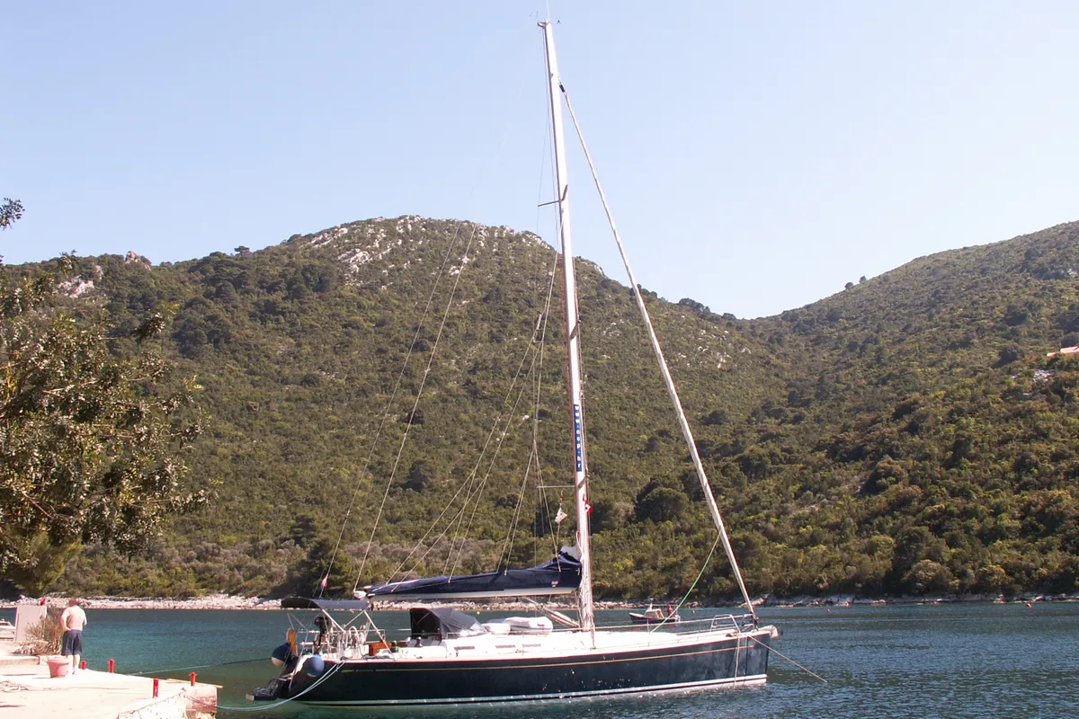 Exterior view of Kety, a Cantiere Del Pardo (Grand Soleil) Grand Soleil 50 sailboat at Grad Šibenik, Croatia