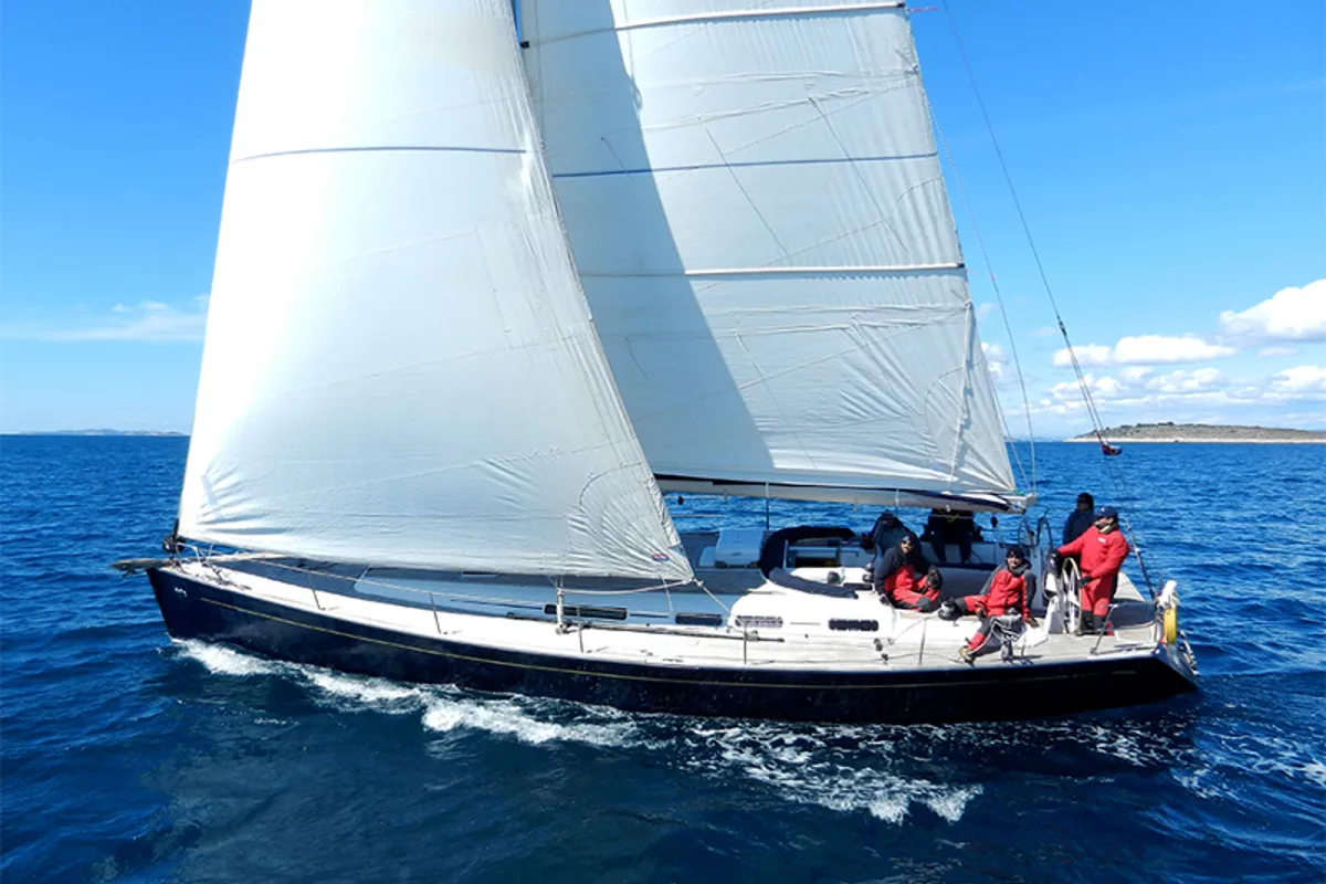 Exterior view of Kety, a Cantiere Del Pardo (Grand Soleil) Grand Soleil 50 sailboat at Grad Šibenik, Croatia