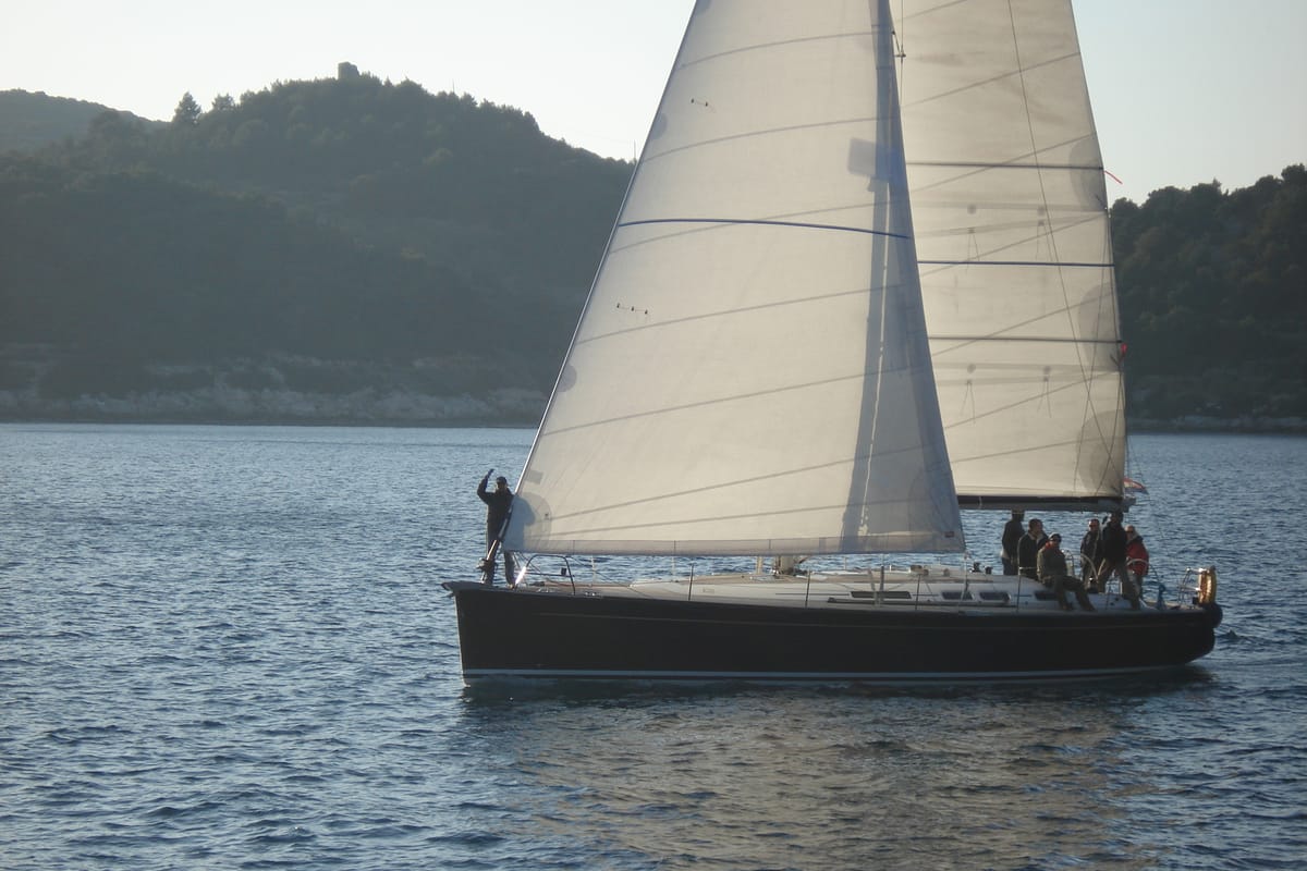 Exterior view of Kety, a Cantiere Del Pardo (Grand Soleil) Grand Soleil 50 sailboat at Grad Šibenik, Croatia
