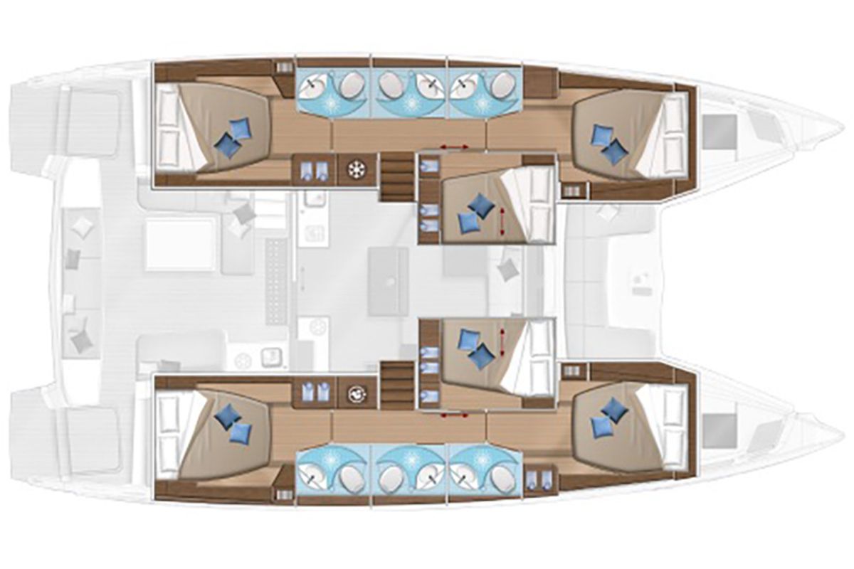Floor plan of Ioli, a Lagoon 50 catamaran at Athens, Greece