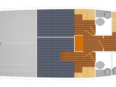 Floor plan of Nanda, a Cobra Yachts Futura 40 Grand Horizon yacht at Tribunj, Croatia