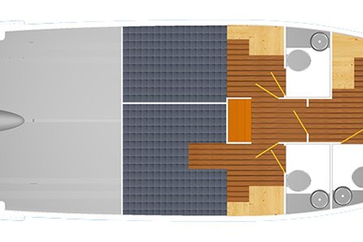 Floor plan of Nanda, a Cobra Yachts Futura 40 Grand Horizon yacht at Tribunj, Croatia