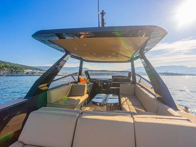 Deck of Premium, a Colnago 35 motorboat at Split, Croatia