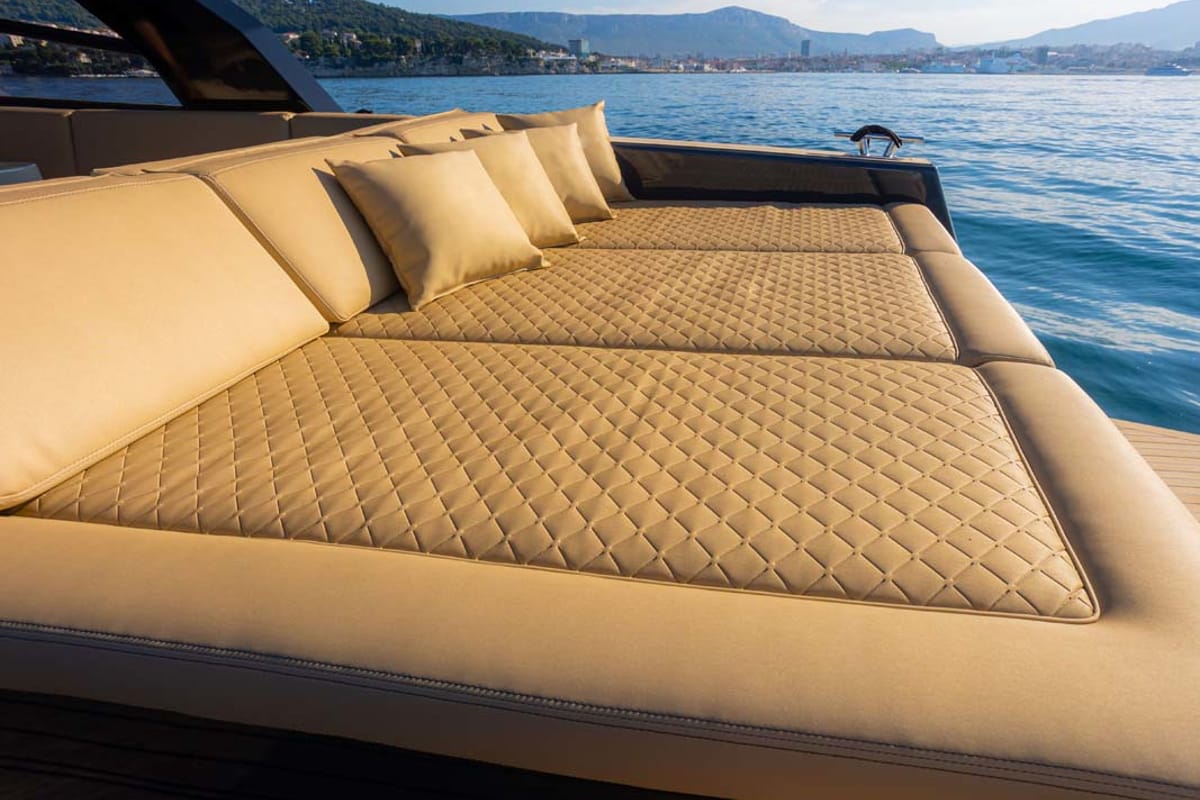 Deck of Premium, a Colnago 35 motorboat at Split, Croatia