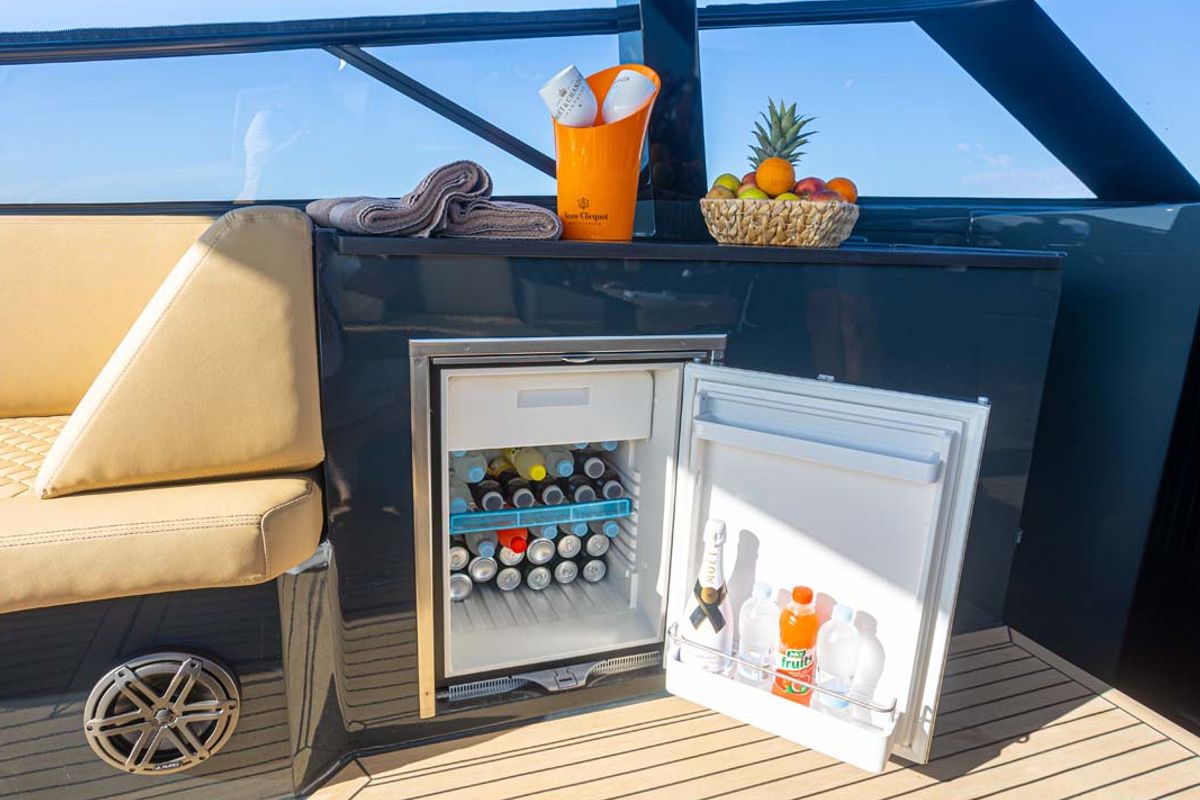 Deck of Premium, a Colnago 35 motorboat at Split, Croatia