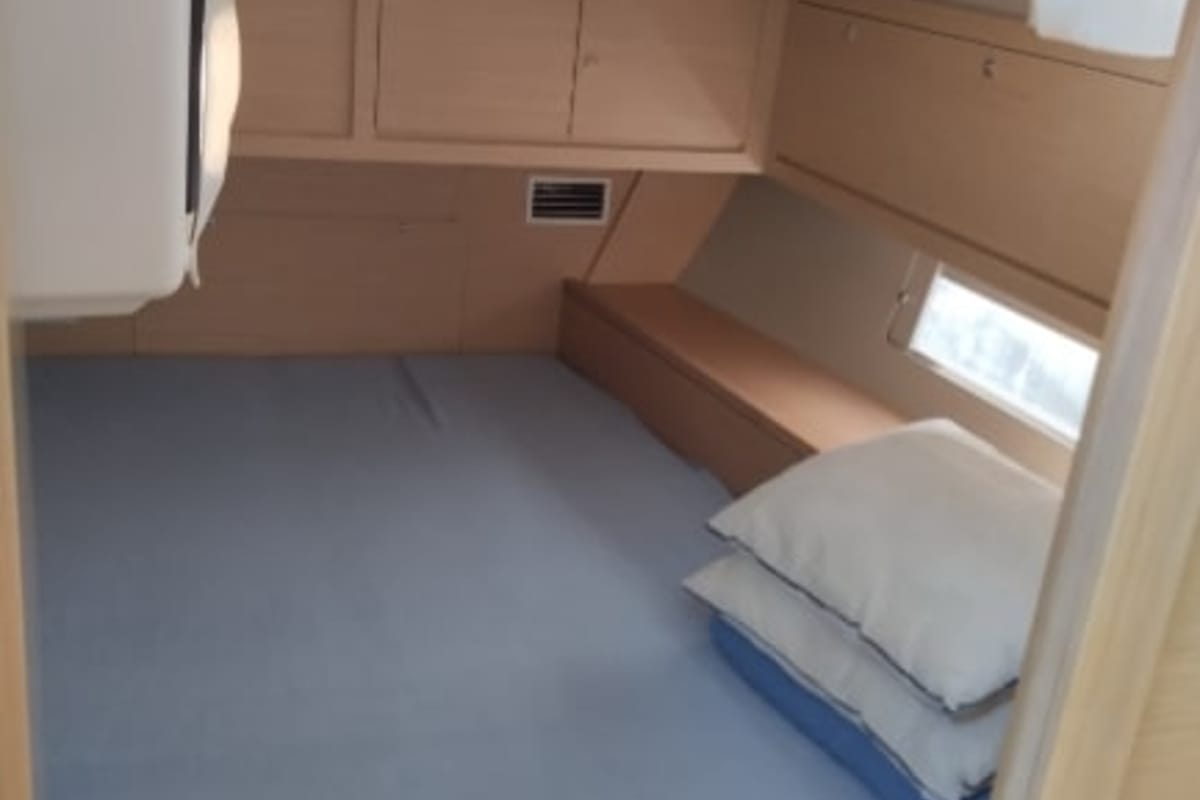 Cabin on Marco Polo, a Dufour 470 sailboat at Municipal Unit of Lefkada, Greece