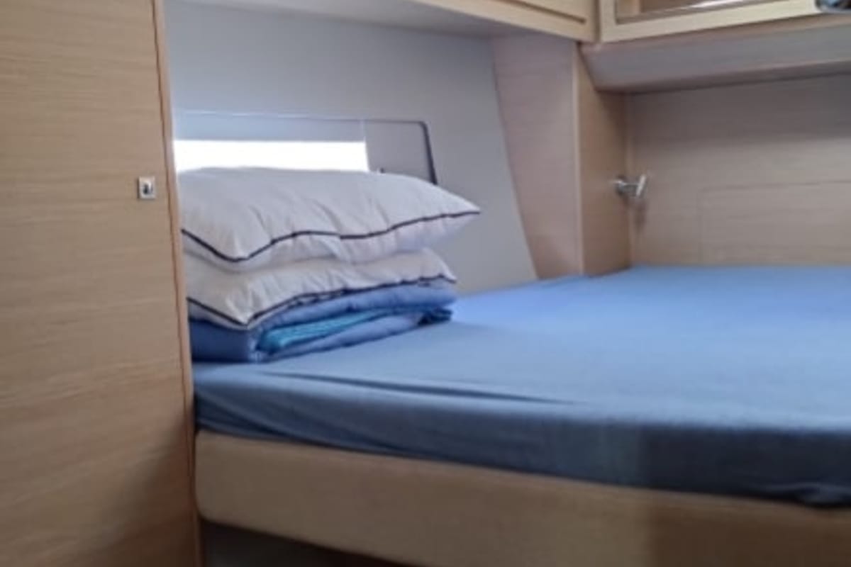 Cabin on Marco Polo, a Dufour 470 sailboat at Municipal Unit of Lefkada, Greece