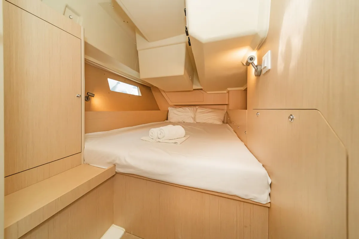 Cabin on Targa, a Beneteau Oceanis 41.1 sailboat at Roses, Spain