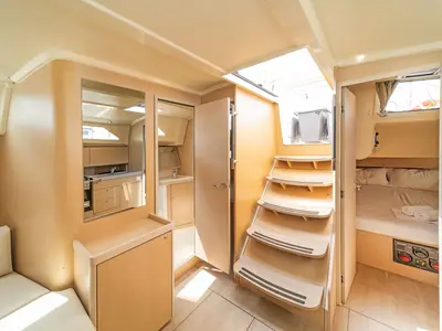 Salon of Targa, a Beneteau Oceanis 41.1 sailboat at Roses, Spain