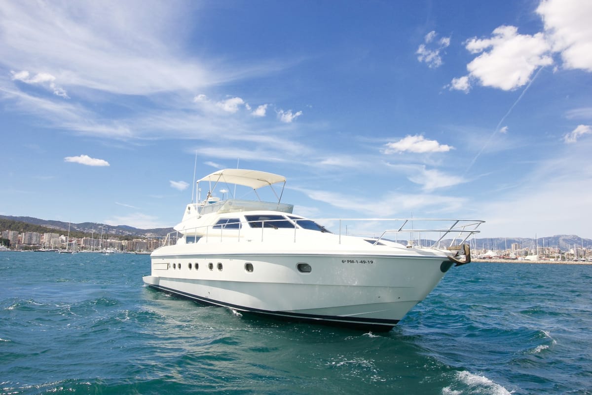 Exterior view of Tres Sirenas, a Ferretti 175 FLY motorboat at es Jonquet, Spain