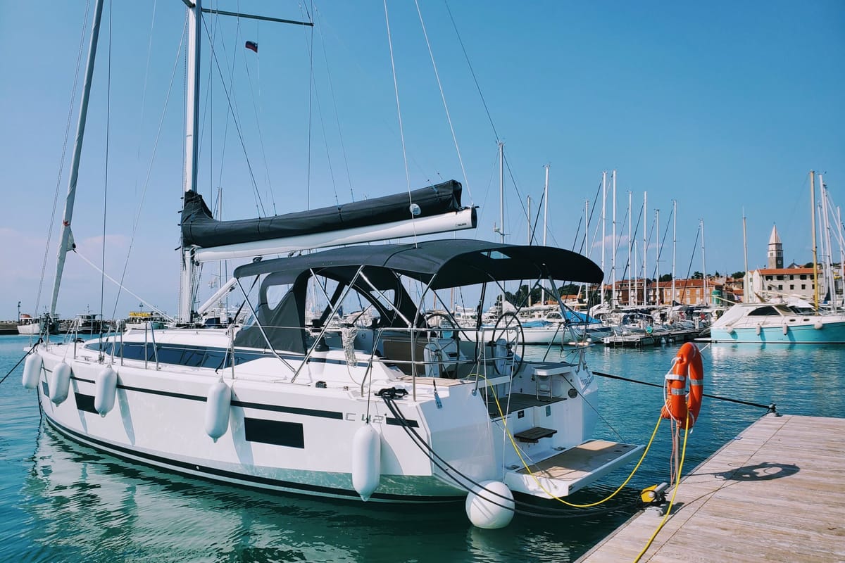 Exterior view of Hope I., a Bavaria C42 sailboat at Izola / Isola, Slovenia