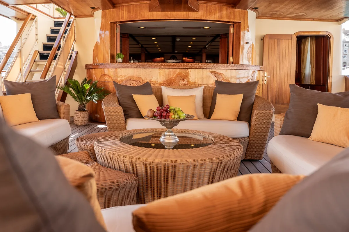 Deck of Seagull II, a Gulet Motoryacht yacht at Split, Croatia