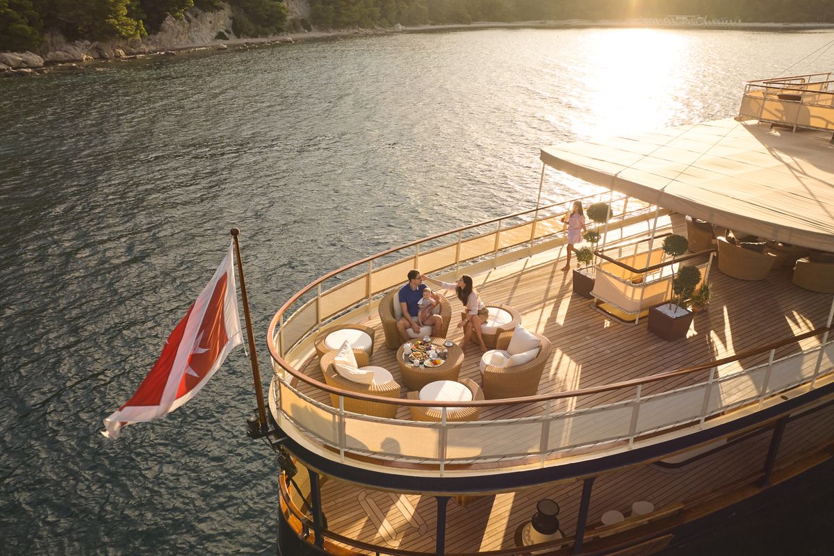Deck of Seagull II, a Gulet Motoryacht yacht at Split, Croatia