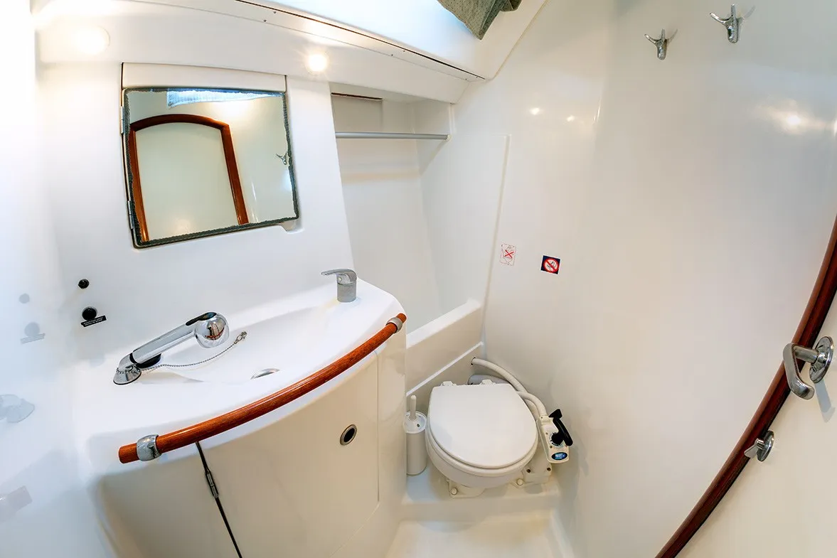 Head on ARGO, a Beneteau Oceanis 393 sailboat at Marina Delta Kallithea, Greece