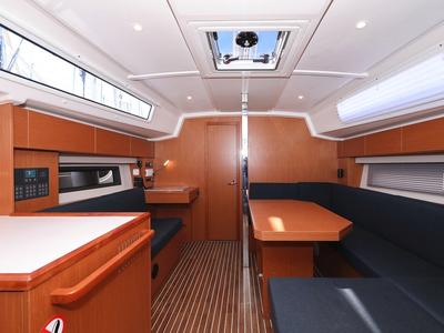 Salon of SeaTime, a Bavaria C42 sailboat at Pirovac, Croatia