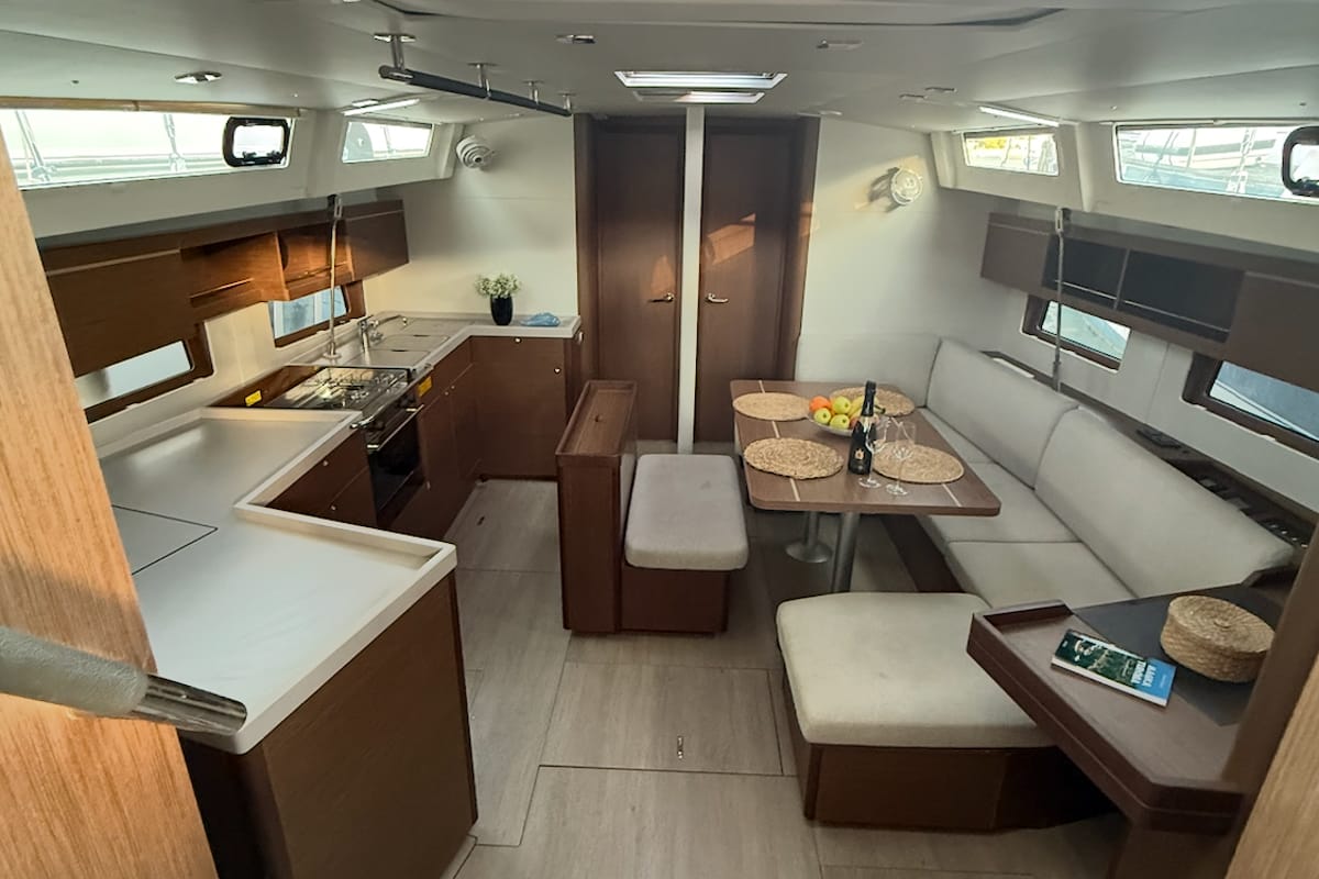 Exterior view of Athena 5, a Beneteau Oceanis 46.1 sailboat at Fethiye, Turkey