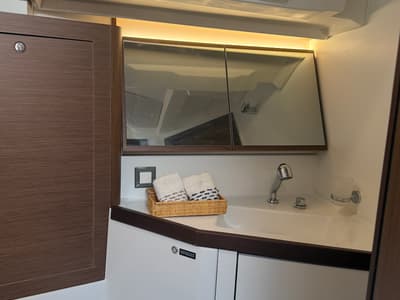 Cockpit of Athena 5, a Beneteau Oceanis 46.1 sailboat at Fethiye, Turkey