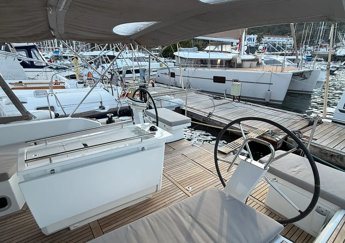 Cabin on Athena 5, a Beneteau Oceanis 46.1 sailboat at Fethiye, Turkey