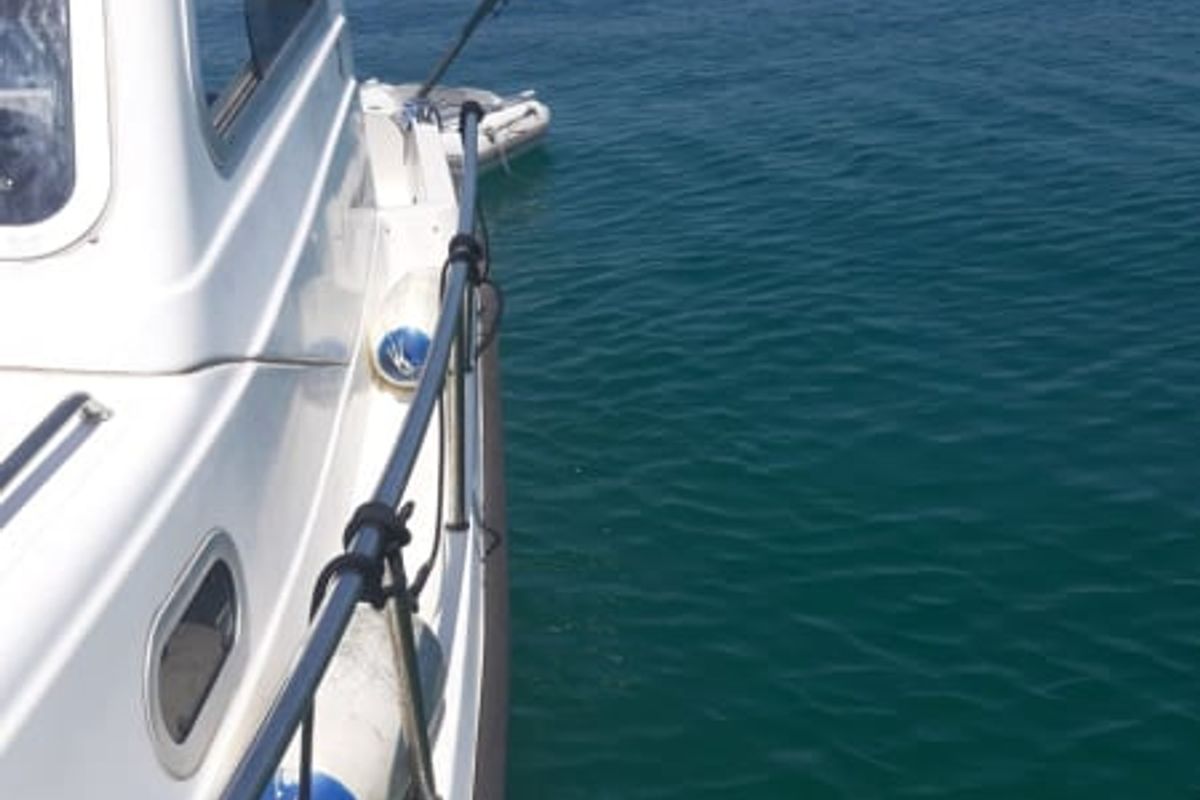 Exterior view of Zadar, a Damor 800 motorboat at Zadar, Croatia