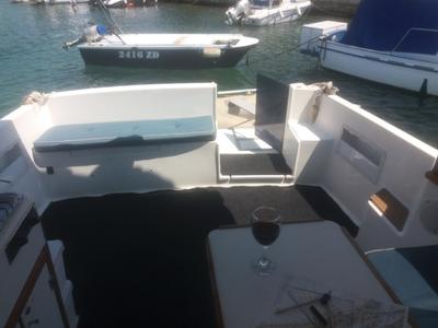 Deck of Zadar, a Damor 800 motorboat at Zadar, Croatia