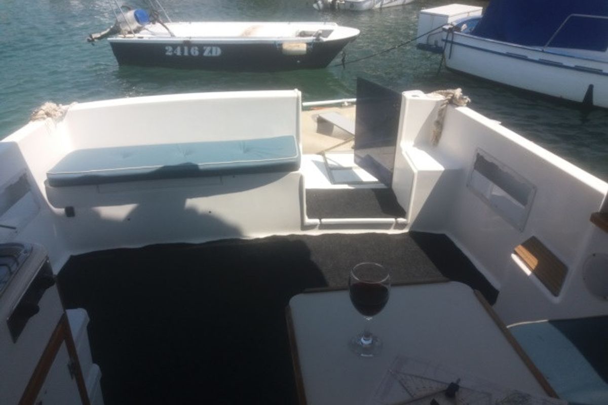 Deck of Zadar, a Damor 800 motorboat at Zadar, Croatia