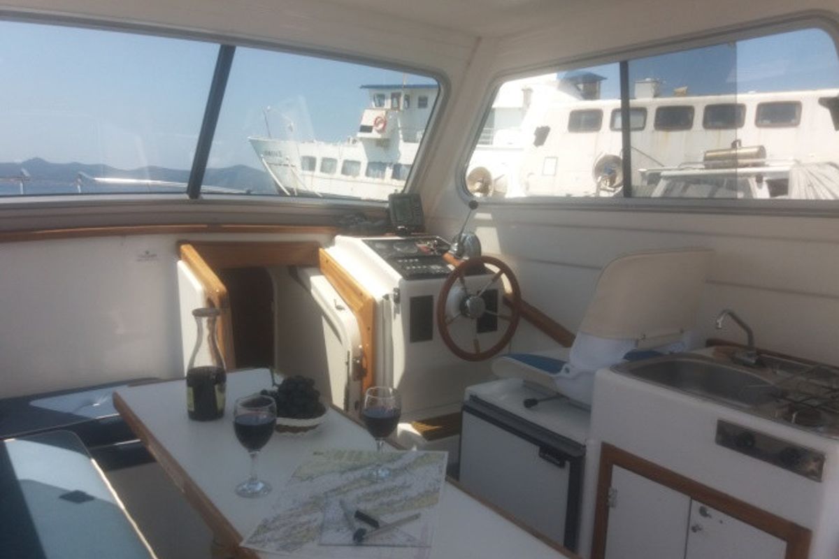 Salon of Zadar, a Damor 800 motorboat at Zadar, Croatia
