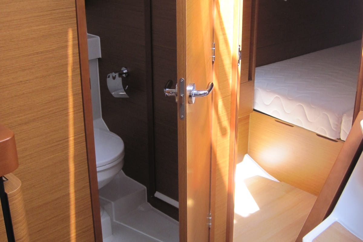 Galley of Enrica, a Jeanneau Sun Odyssey 440 sailboat at Capo d'Orlando, Italy