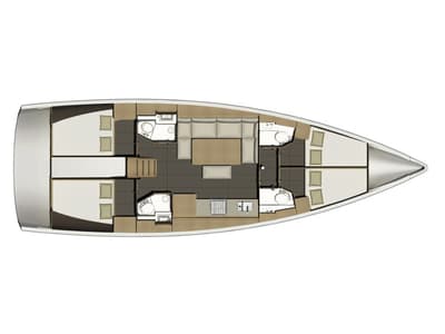 Galley of Aquilo, a Dufour 460 GL sailboat at Tonnarella, Italy