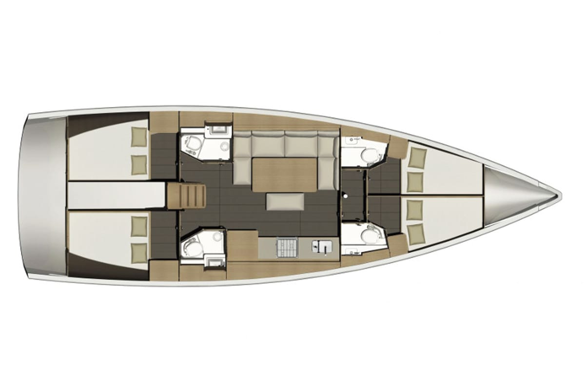 Galley of Aquilo, a Dufour 460 GL sailboat at Tonnarella, Italy