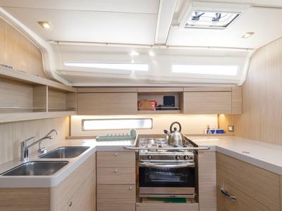 Galley of Netos, a Beneteau Oceanis 40.1 sailboat at Athens, Greece