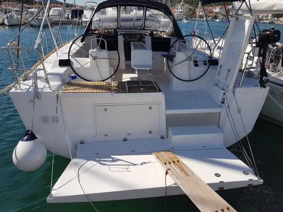 Filicudi, a Dufour Dufour 460 Grand Large sailboat at Tonnarella, Italy