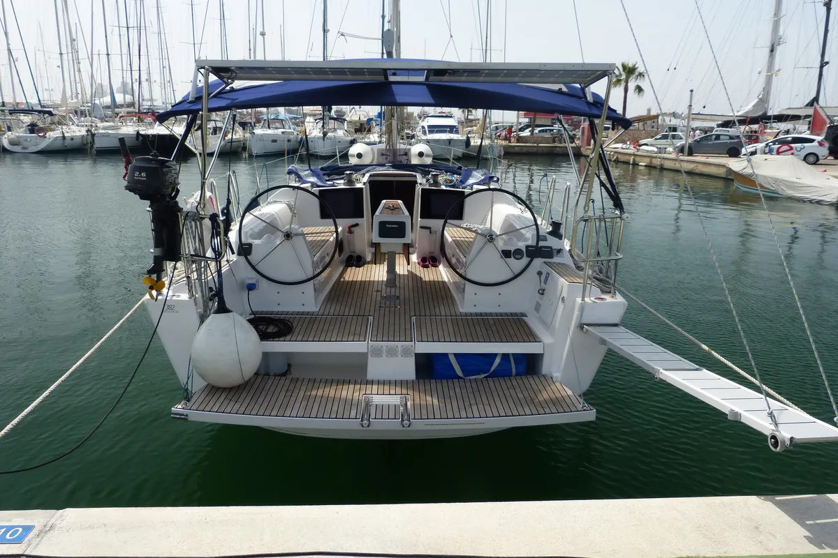 Sunny Blue, a Dufour Dufour 382 Grand Large sailboat at Palma de Mallorca, Spain
