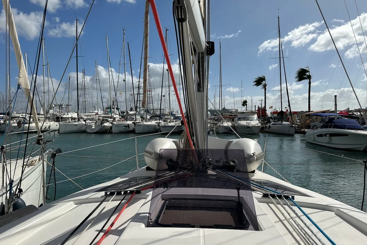 Sunny Blue, a Dufour Dufour 382 Grand Large sailboat at Palma de Mallorca, Spain